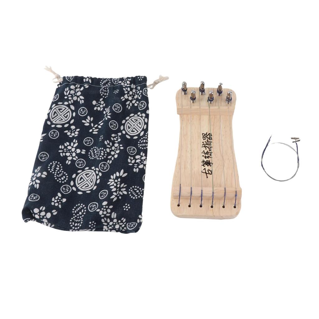 Finger Trainer for 6-String Mini Koto, Wood Color, Practice, Skill Improvement, Suitable for Koto Beginners, Compact, 21 X 9.5 Cm, Portable