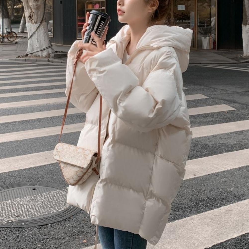 Высокое качество, тепло и модно: Новое женское свободное утолщенное хлопковое пальто в корейском стиле, зимняя тонкая хлопковая стеганая куртка средней длины