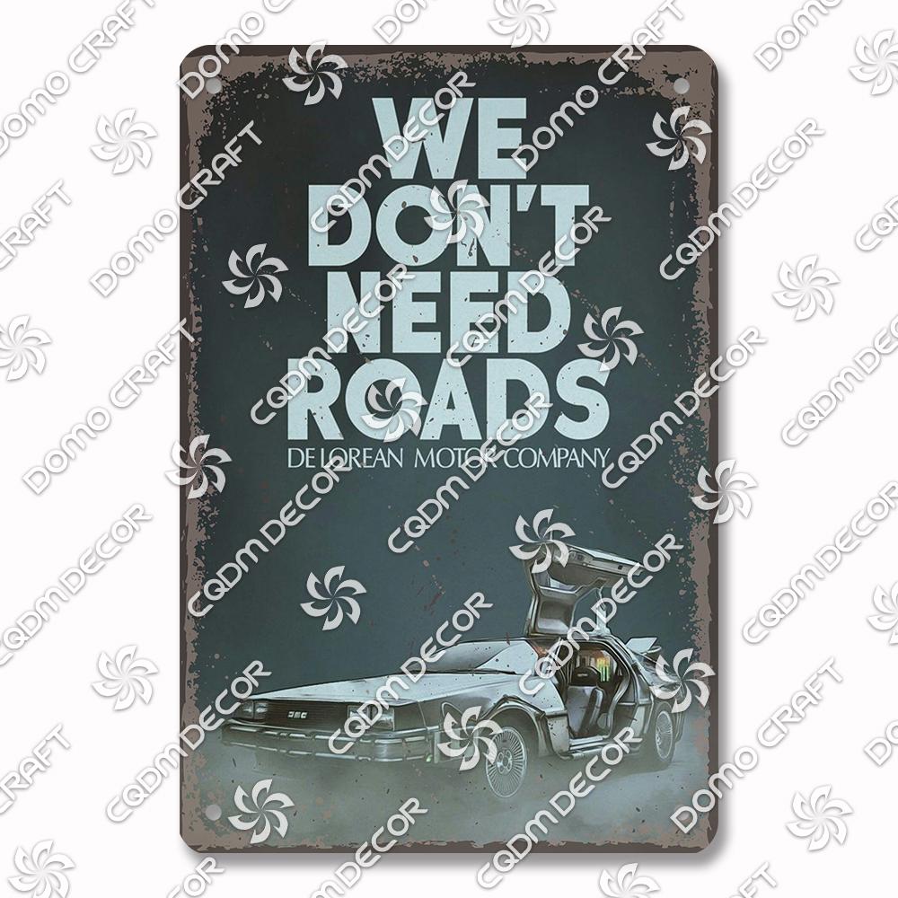 Classic Science Fiction Film Metal Tin Sign, Back To the Future Movie Poster Metal Plates, Cinema Club Cafe Bar Home Wall Decor