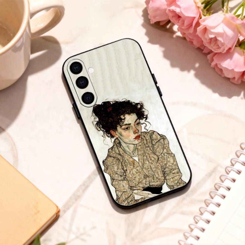 painter E-Egon S-Schiele phone Case For Samsung Galaxy A73,A72,A71,A70,A53,A52,A51,Others Soft Black Shell