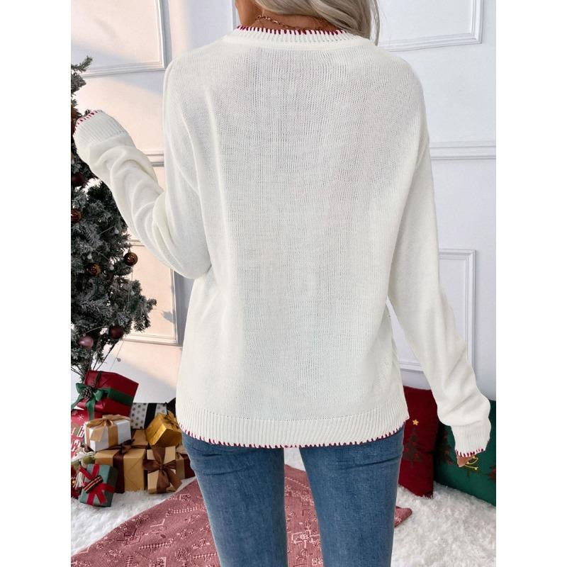 INDFS Модные женские повседневные свитера с длинным рукавом и круглым вырезом на осень-зиму