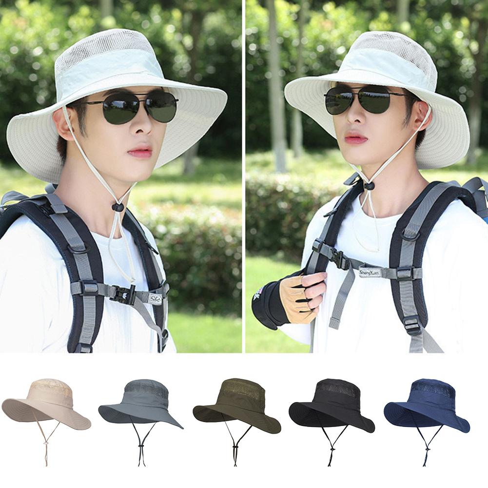 Fashion Summer Bucket Hat For Men Fisherman Cap Fishing Outdoor Sunshade Wide Brim Sunscreen Riding Hiking Suncreen Sun hat