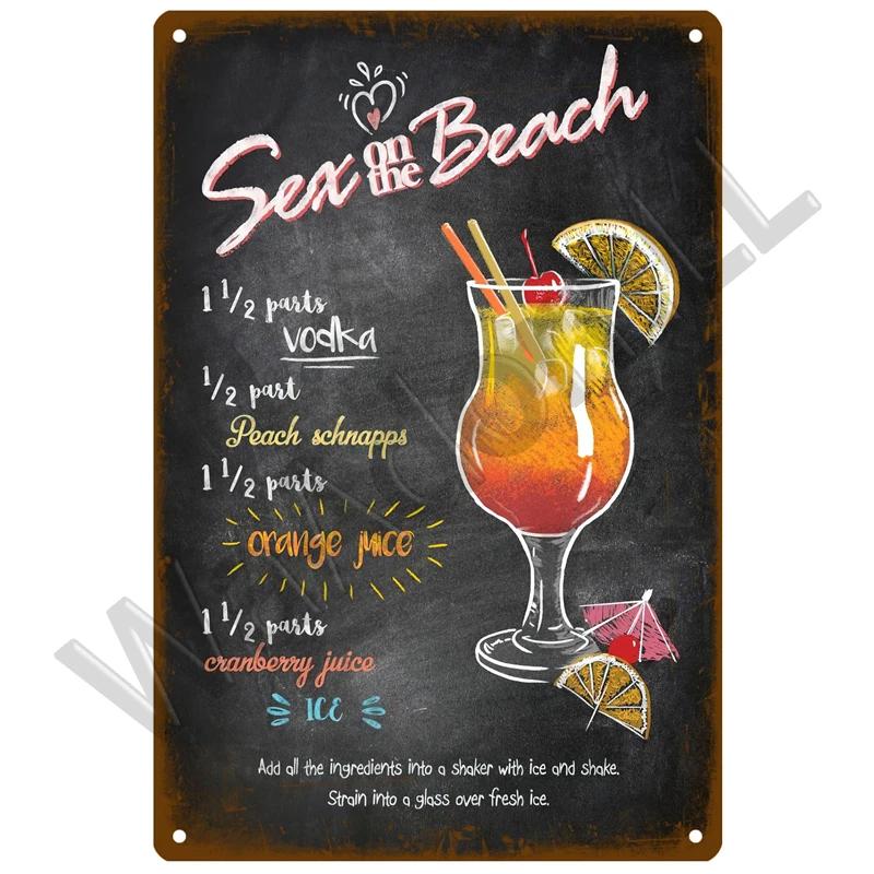 Tin Sign Decor Cocktail Metal Sign Plaque Metal Plate Vintage Iron Poster Wall Art Painting For Pub Club Man Cave Bar Decoration