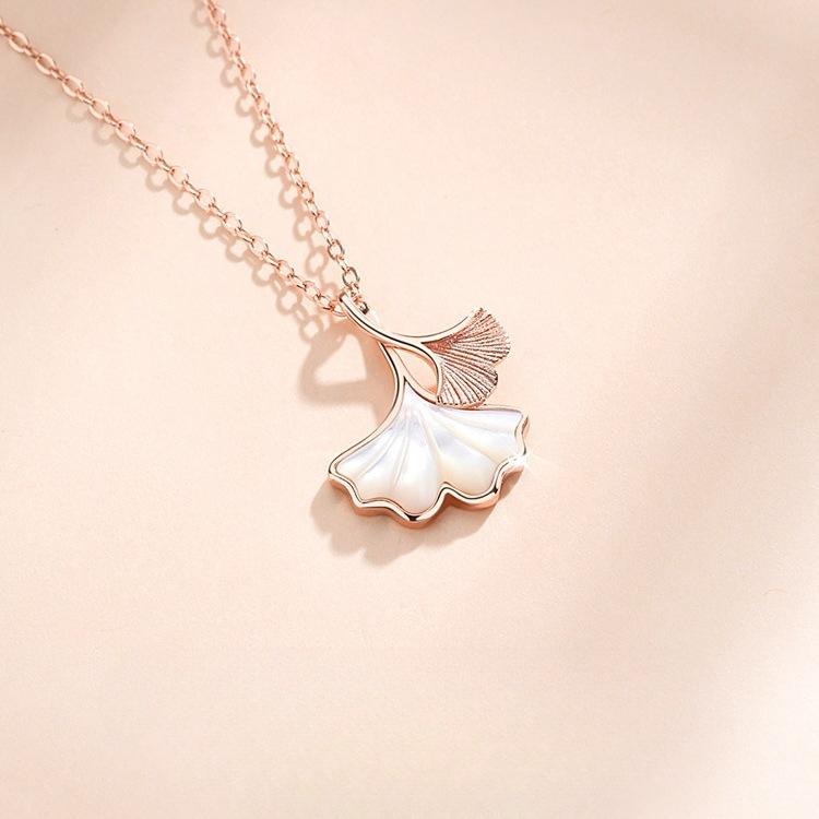 Ожерелье Sansheng Lucky, женское, из стерлингового серебра S925, особый интересный дизайн, стиль Ins, одно одеяло, абрикосовый лист, ключичная цепочка