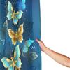 4pcs Blue-Golden Butterfly Shower Curtain Set with Rug, Toilet Lid Cover, Bath Mat, and Waterproof Polyester Curtain for Windows