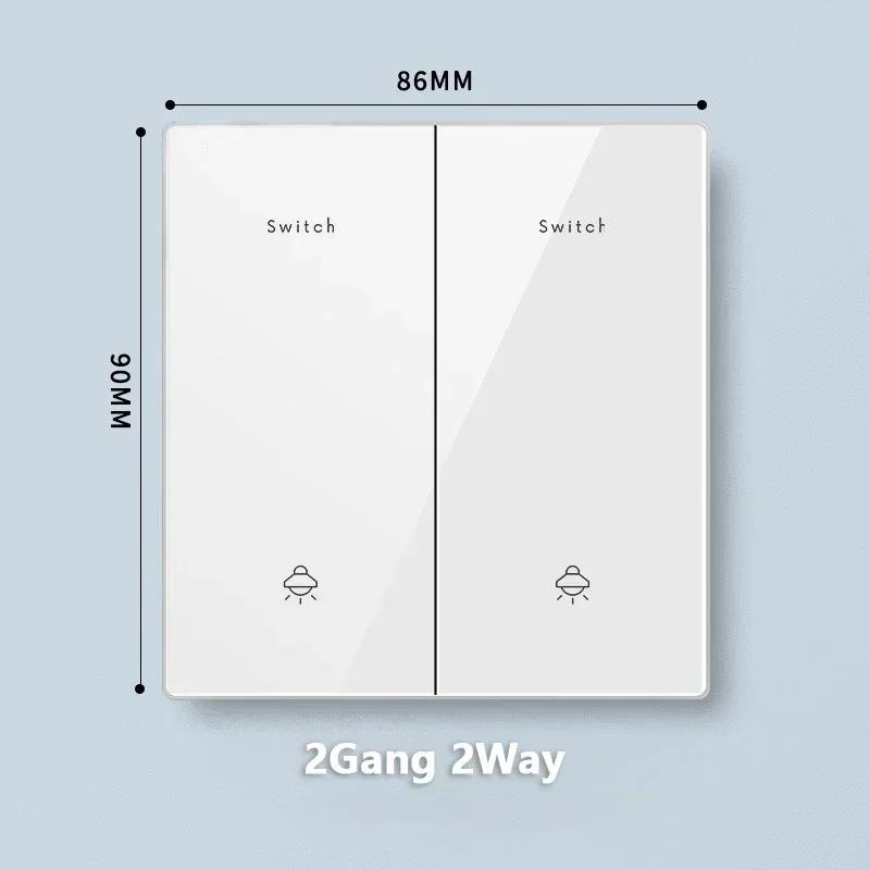 Universal Tempered Glass 20W Quick Charge USB Type-c Wall Dual 3pin Socket panel,UK 13A Wall 220V 2Way Light Switch Power Outlet