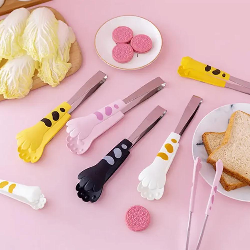 Японские щипцы в форме кошачьей лапы, милые мультяшные щипцы для еды, щипцы из нержавеющей стали для барбекю, зажим для выпечки сэндвичей, кухонные гаджеты