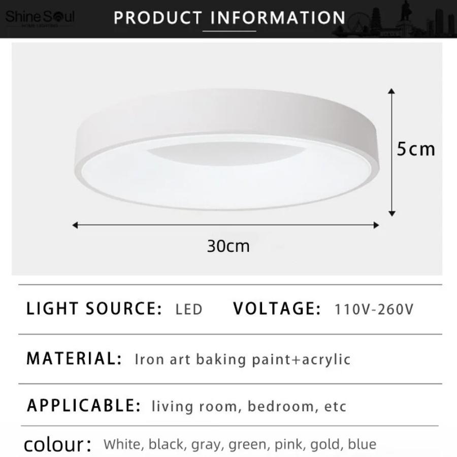 Светодиодный потолочный светильник Nordic Macaron, круглый 110 В-260 В с регулируемой яркостью для спальни, коридора, кабинета, балкона, детской комнаты, домашний светильник