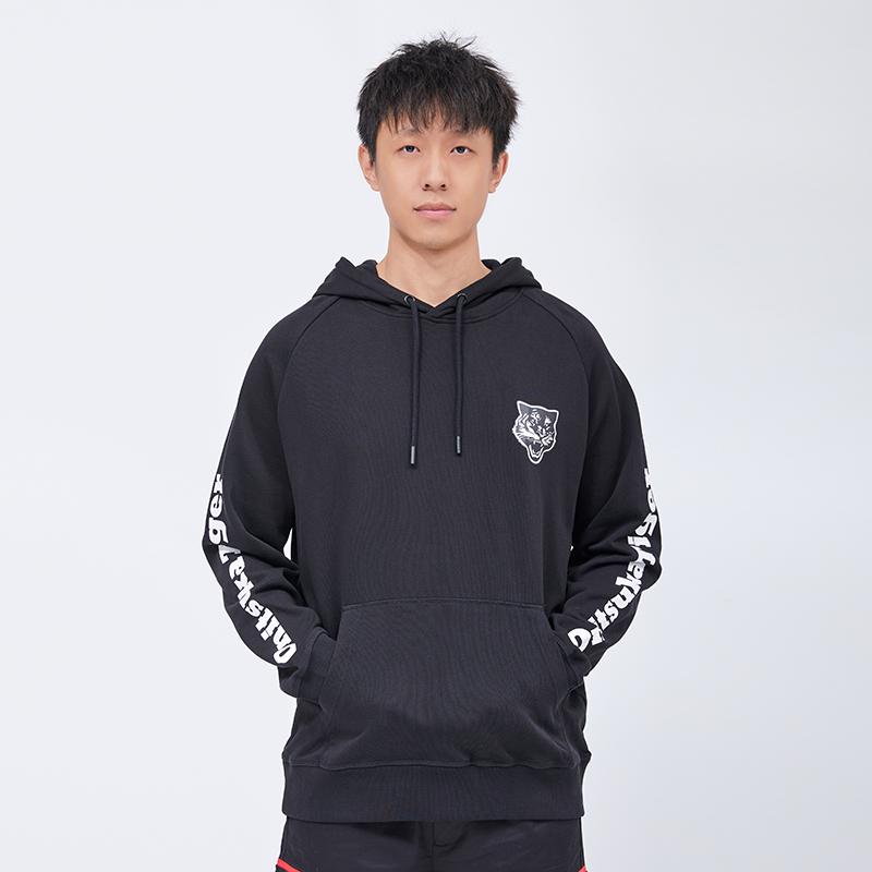 ONITSUKA TIGER Классическая модная мужская толстовка с капюшоном и длинными рукавами, черные 2181A349-002