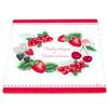 [R6775] - Glass Trivet 'Red Fruits and Gourmandises' Red White - 20x20 Cm
