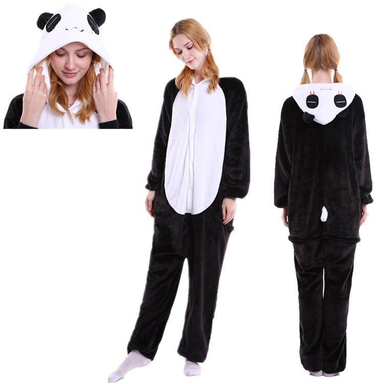 Женские фланелевые комбинезоны с пандой, пижамы, костюм для косплея, комбинезон, повседневная домашняя одежда для пар