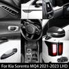 Для Kia Sorento MQ4 2026-2026 Тюнинг Центральная консоль из углеродного волокна Кнопки стеклоподъемника Воздуховод Центральный Декоративные накладки на двери Аксессуары LHD