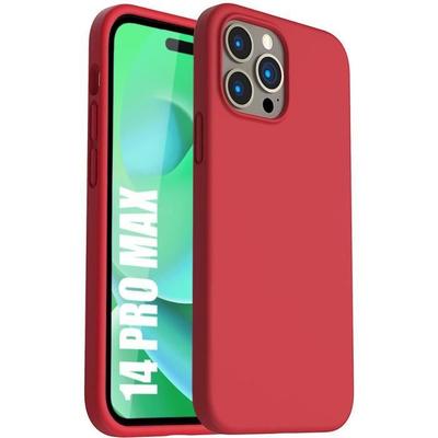 Защитный чехол - Силиконовый - для iPhone 14 Pro Max - Красный - Ударопрочный - Противоскользящий
