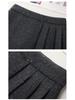 Autumn 2025 Women's High Waist Woolen Midi A-line Bodycon Pleated Skirt