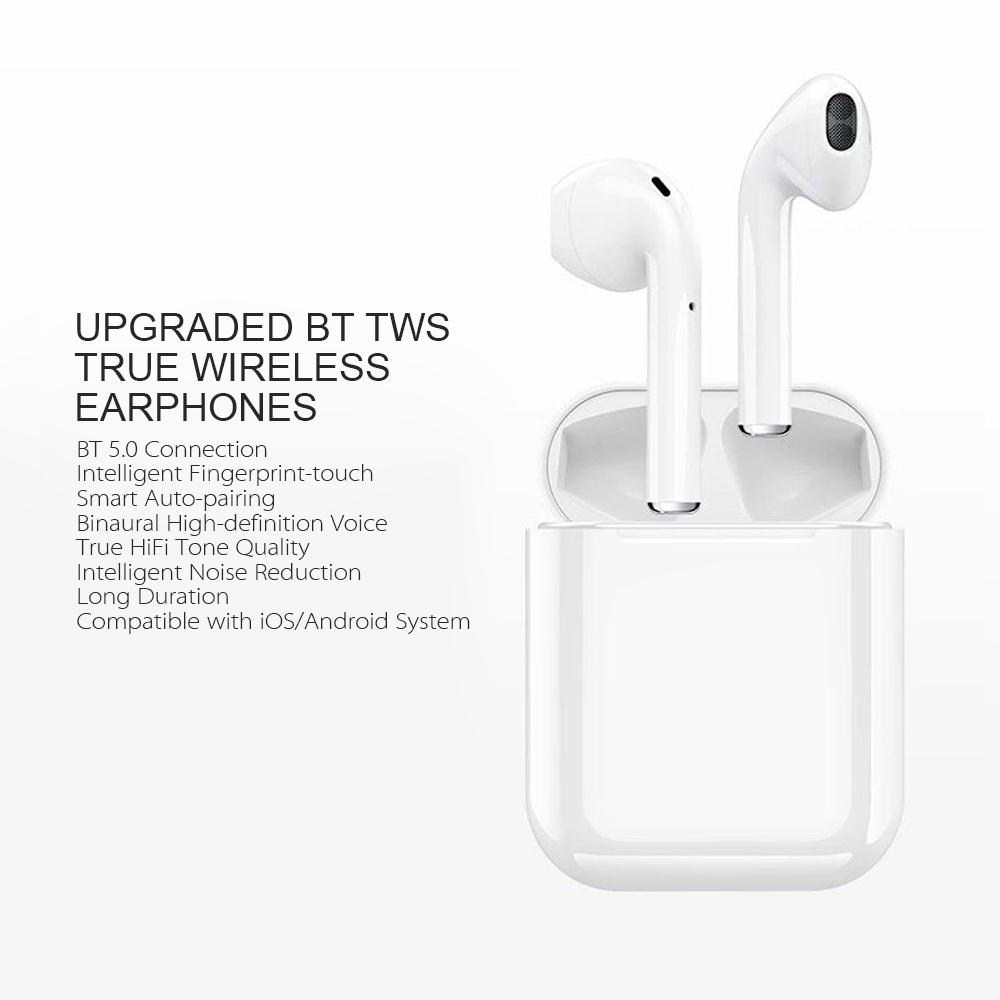 Беспроводные наушники I12 True Wireless, Беспроводные BT наушники, BT 5.0, Умная гарнитура, Портативная спортивная беспроводная гарнитура с 300 мАч