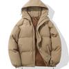 Men's Cotton Clothes Winter New Loose Hooded Solid Color Thickened Warm Thickened Couple Bread Clothes Cotton Clothes