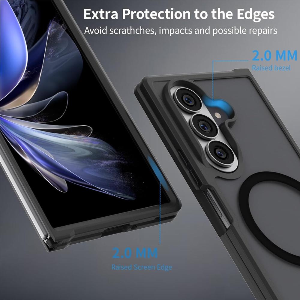 New Arrival Frosted Clear Magnetic Built-in Magnetic Ring Flip Back Cover for Samsung Galaxy Z Fold 7 6 8 Wide Ultra Thin Cover