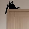Черная кошка Топпер для двери Деревянная дверная рама Украшение кошки Хэллоуин Украшение угла двери для подарков любителю кошек Домашний декор для двери