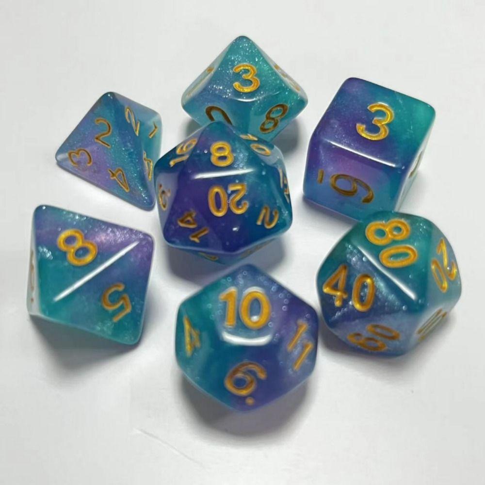 7 шт./набор D12 D20 Для TRPG DND 7-гранные кубики DND Многогранные кубики Игровые кубики Настольная игра