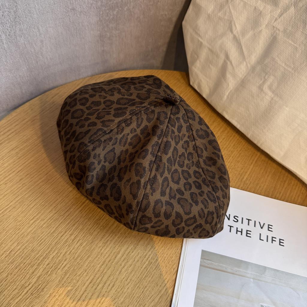 Ретро Леопардовый Модный Принт Женский Повседневный Берет на Осень и Зиму