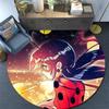Круглый ковер Miraculous Ladybug, Ковер для гостиной, спальни, дивана, игровой комнаты, Декор, Нескользящий коврик для пола