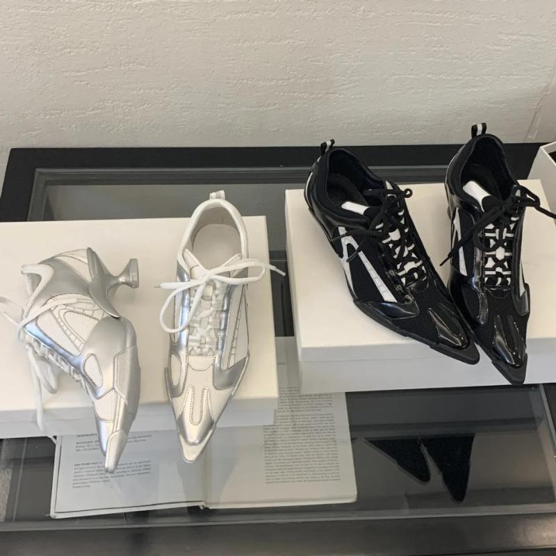 Женские туфли на высоком каблуке с острым носком, серебристый нишевый дизайн, новые спортивные туфли-одинарки, поверхность из микрофибры, взрослый размер