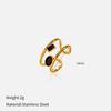 Chenhe stainless steel jewelry women's high-end sense gold jewelry fashion niche does not fade light luxury titanium steel open ring