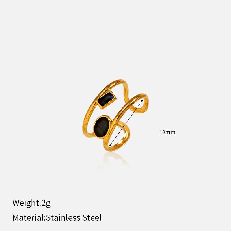 Chenhe stainless steel jewelry women's high-end sense gold jewelry fashion niche does not fade light luxury titanium steel open ring