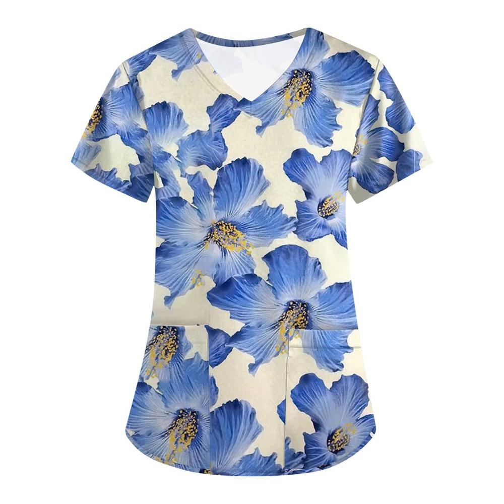 Butterfly Workwear Больничная футболка Медицинская форма Медсестра Клиника Топы для медсестер Блузка с коротким рукавом для сиделок Работающая женская медицинская одежда