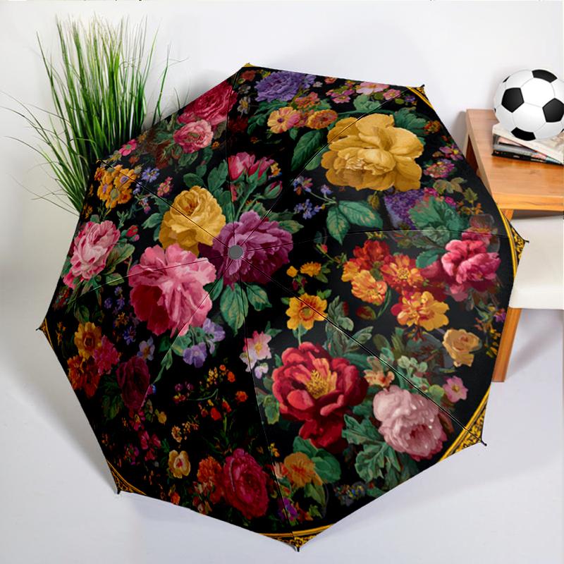 Luxurious Rose Peony Umbrella Automatic Open/close, Sturdy Iron Frame & 8-Rib Struct, Umbrella for Women & Men, Christmas Gifts