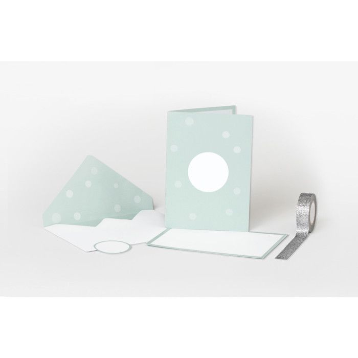 Nio - Enveloppe et Carte Menthe (6 ensembles)