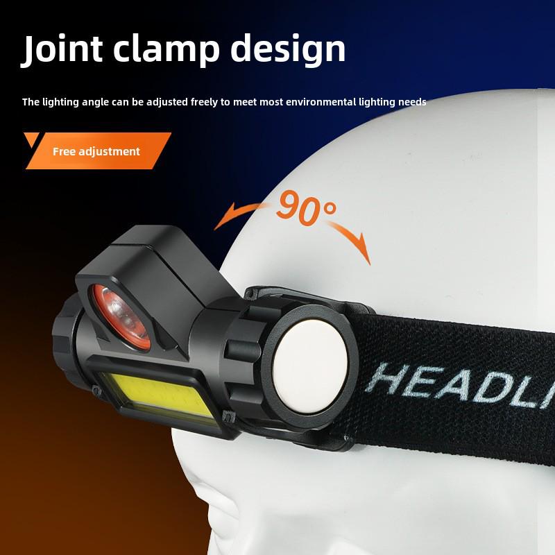 Мини светодиодный налобный фонарь с зарядкой через USB, мощным светом и магнитным креплением