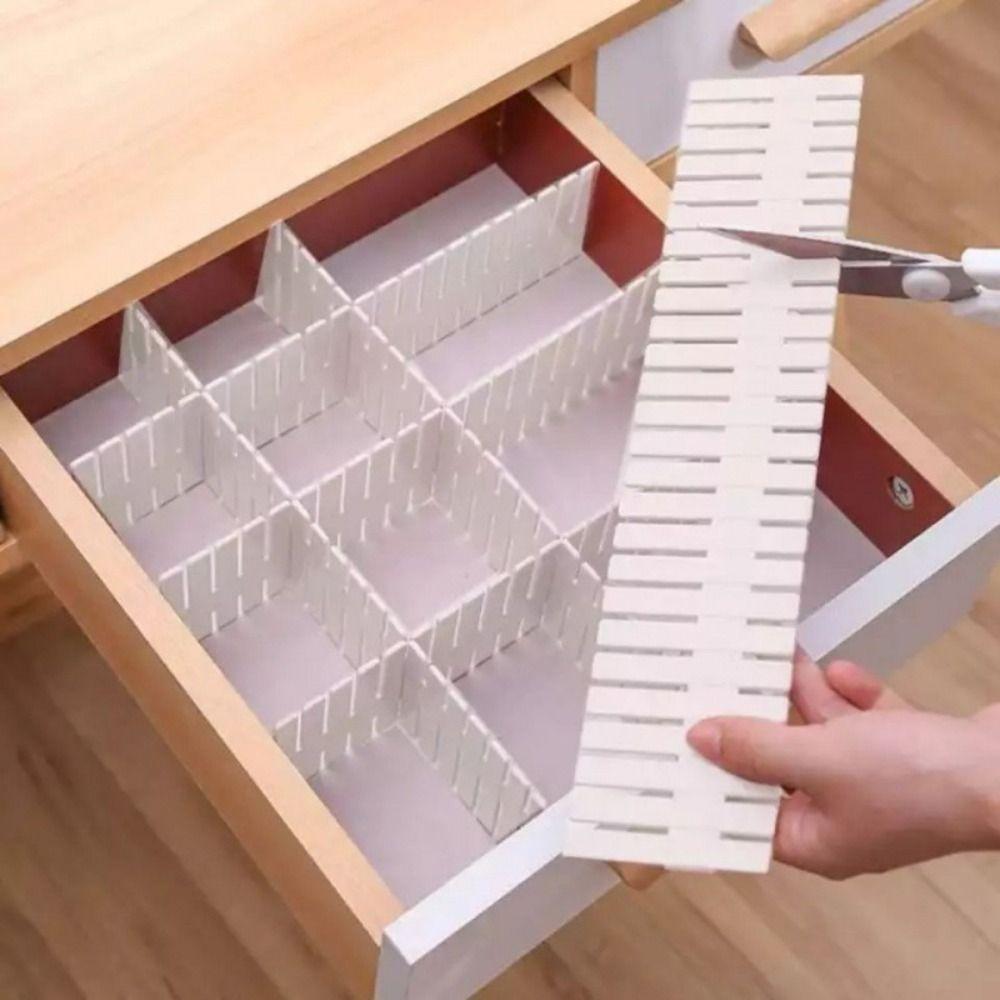 4Pcs DIY Combination Space-Saving Partition Board Closet Separator Drawer Divider Drawer Organizer