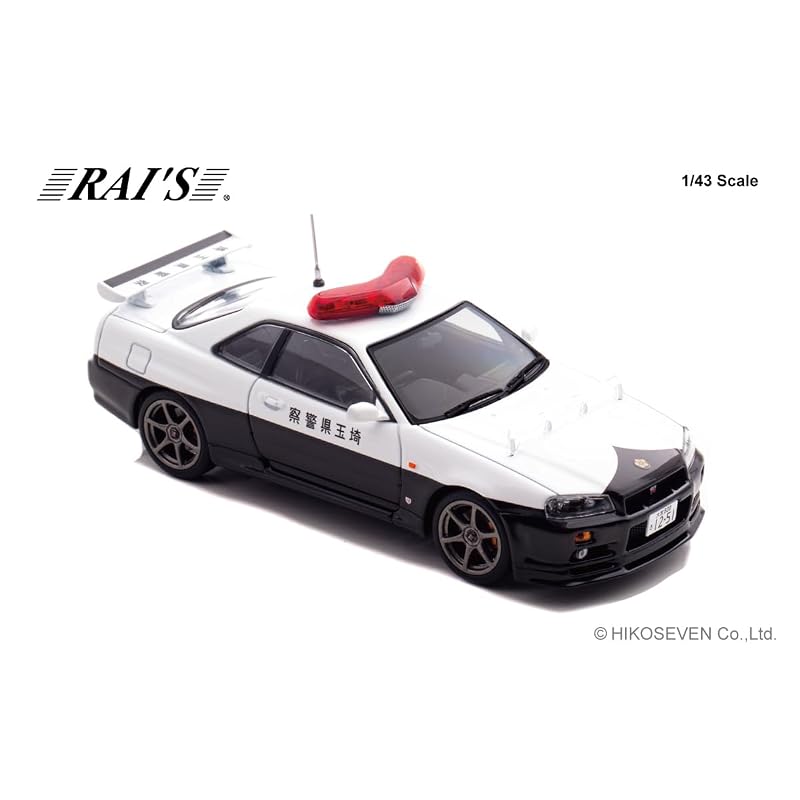 Хико Семь (РАЙ) 1/43 Nissan Skyline GT-R (БНР34) Полицейский автомобиль дорожно-патрульной службы префектуры Сайтама 2020 года - Готовая модель H7432010