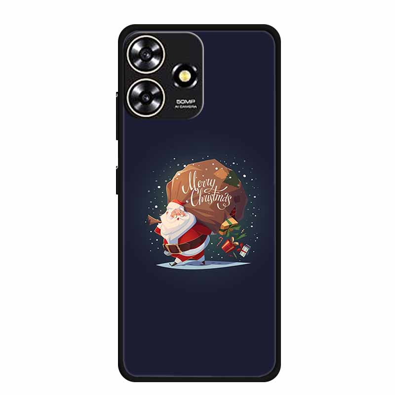 Christmas Phone Cases For ZTE Blade V50 Design 4G/ V50 Smart / A73 4G / Axon 50 Lite Cases Shockproof Silicone Soft Black Covers