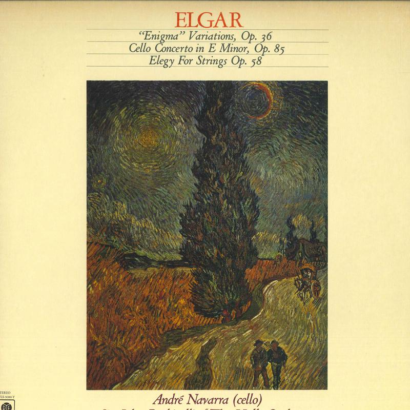 LP Record ANDRE NAVARRA - Elgar: Enigma Variations, Cello Con ULS3080Y PYE 1977 Japan Classical Used