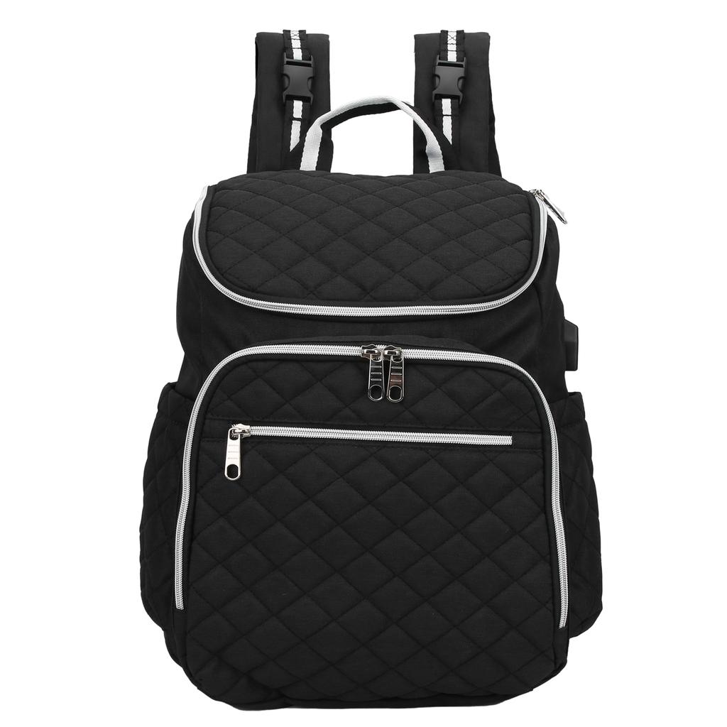 Рюкзак из ткани Оксфорд, многофункциональный, большой емкости, сумка для мамы, сумка для подгузников(черный )