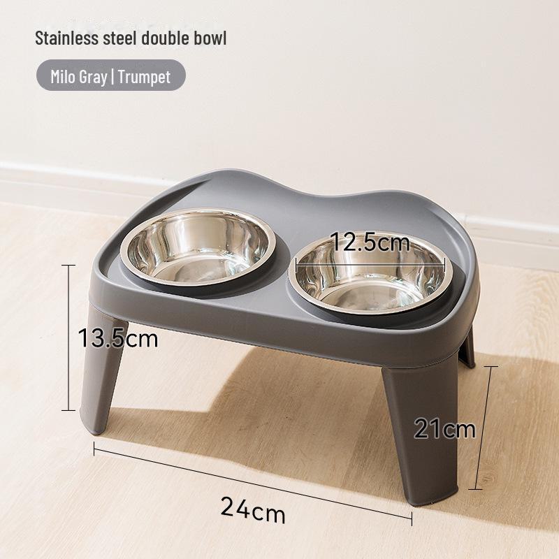 Складная приподнятая двойная миска для средних и крупных собак - классическая миска для воды и еды для золотистых ретриверов и домашних животных