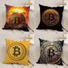 Bitcoin Криптовалюта Btc Наволочка Дом Общежитие Спинка Стула Короткий Плюш Двусторонний Принт Офис Время для Сна Наволочка
