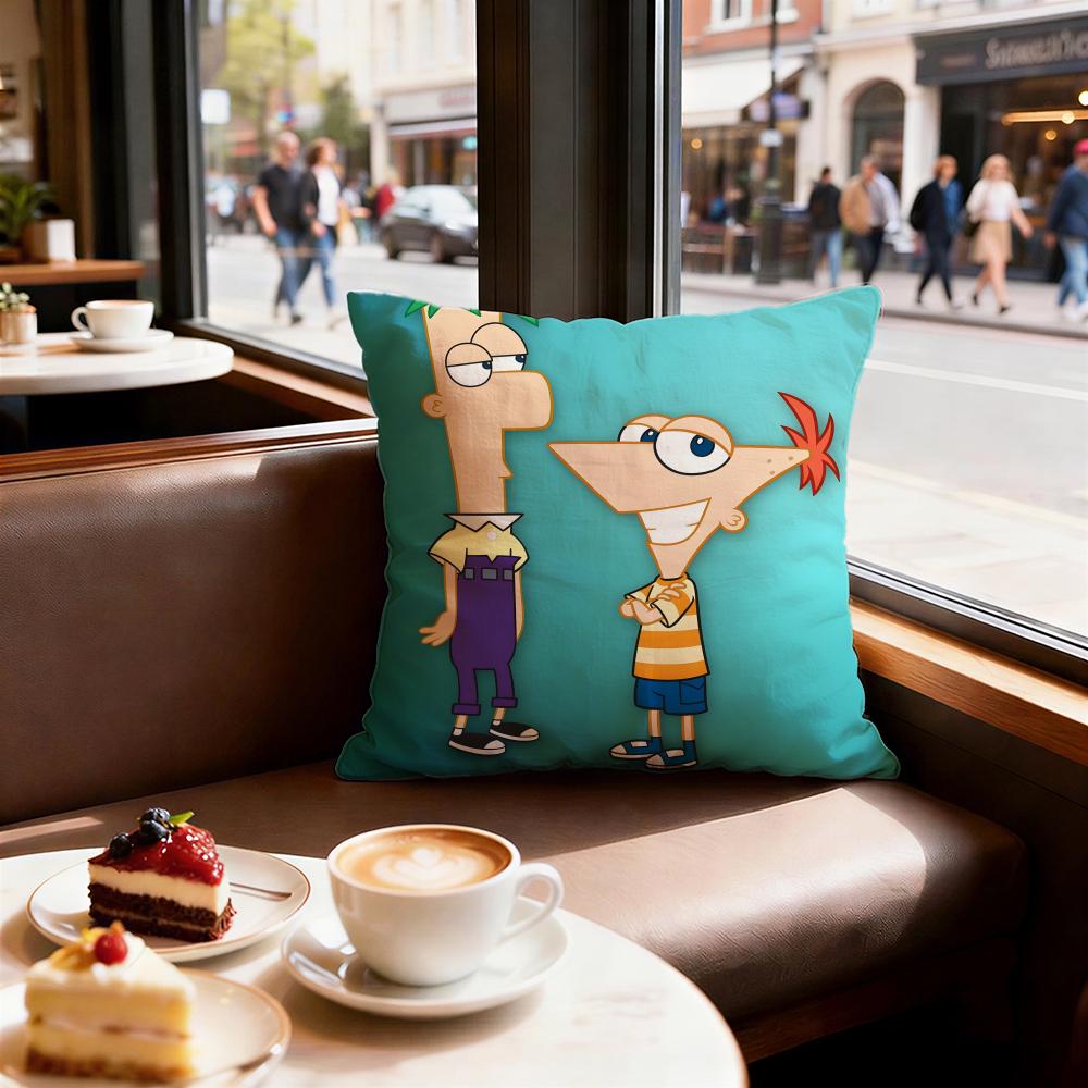 Cartoon Phineas and Ferb Cushion Cover Decorative Cushions Covers Cover Sofa x Pillow  Piece x x Pillowcase