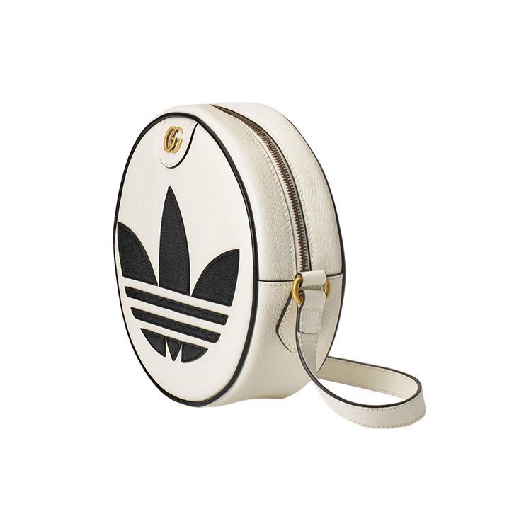Gucci X Adidas Originals Ophidia Large Logo Print Zipper Leather Crossbody Bag Women bags White 702626-DJ24T-8847