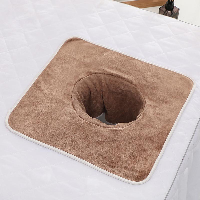 35*35cm Thickened Beauty SPA Massage Table Planking Face Towel with Hole Bed Bandana