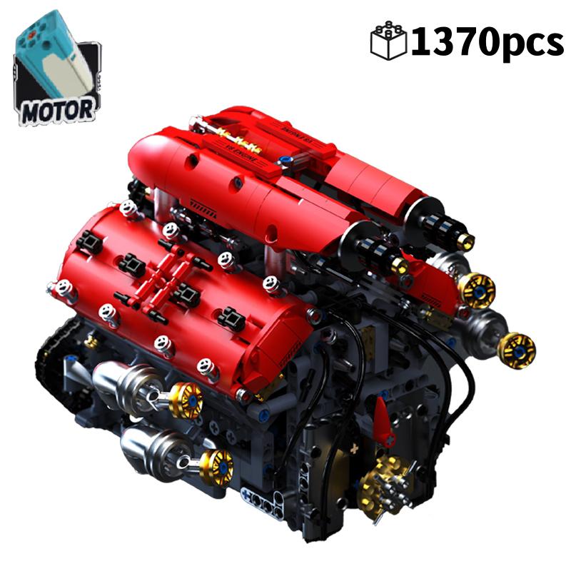 Набор строительных блоков «Модель двигателя V8» с электродвигателем, конструктор для самостоятельной сборки, игрушка, подарок на день рождения для детей