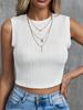 Casual Tank Top Halter Crop Tops Women Summer Camis Solid Color Camisole Fashion Tube Female Sleeveless Cropped Vest