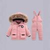 Velvet Winter Set: Thickened Down Overalls for Infants & Toddlers, 1-5 Years - 2-Piece Outfit