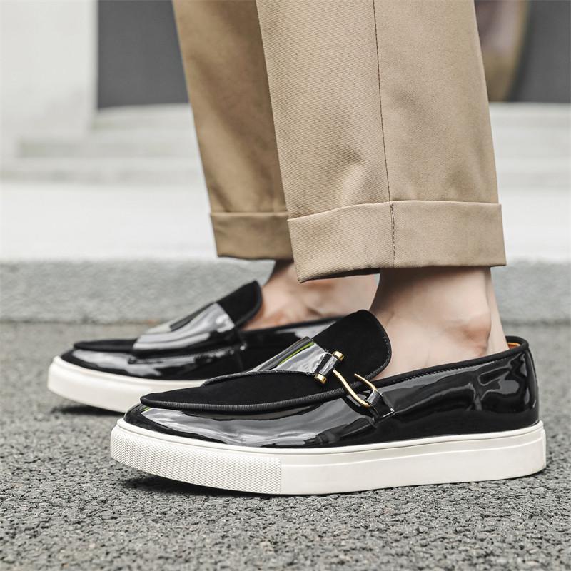 Высококачественная мужская повседневная кожаная обувь, удобные туфли на плоской платформе, большой размер 46, туфли без застежек для мужчин, Zapatos Para Hombres