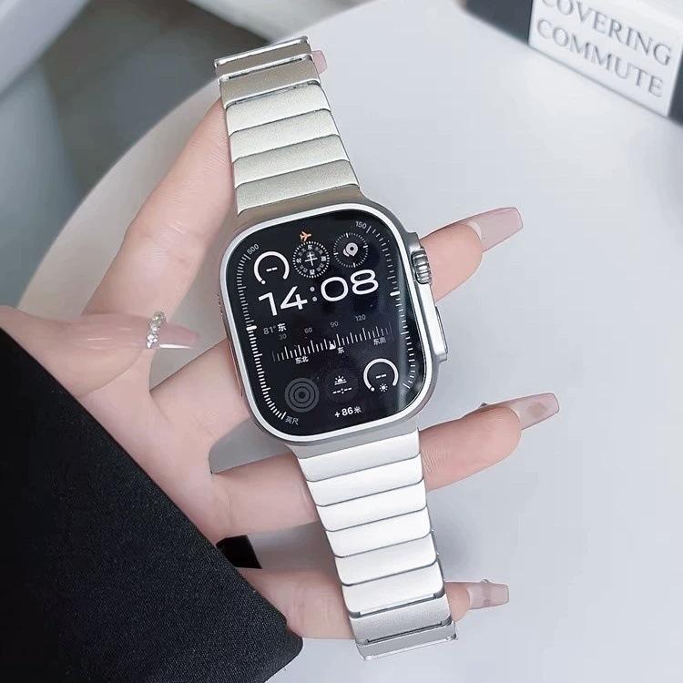 Применимый ремешок Apple s10 титановый applewatch9/8/7ultra1/2 бабочка пряжка нержавеющая сталь ремешок