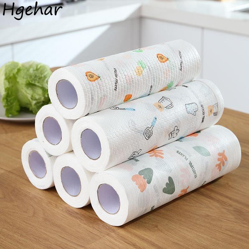 Одноразовая ленивая тряпка, утолщенная, моющаяся, салфетки для уборки, бытовые кухонные салфетки, сухие и влажные, двухразовое использование, удаляющее грязь, тряпка для посуды для дома