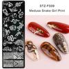 1 Pc Snake Nail Art Stamping Plates Wild Animal Prints Leopard Tiger Skins Nail Stencils Flower Lace Stamping Templates
