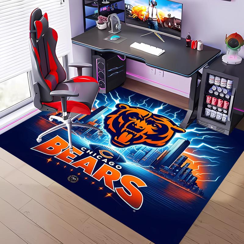 1 шт. Коврик для входа с логотипом Chicago Bears, Нескользящий ковер, Декор для комнаты, Декор для улицы, Кухонный коврик, Коврик для двери - Машинная стирка, Легко чистить